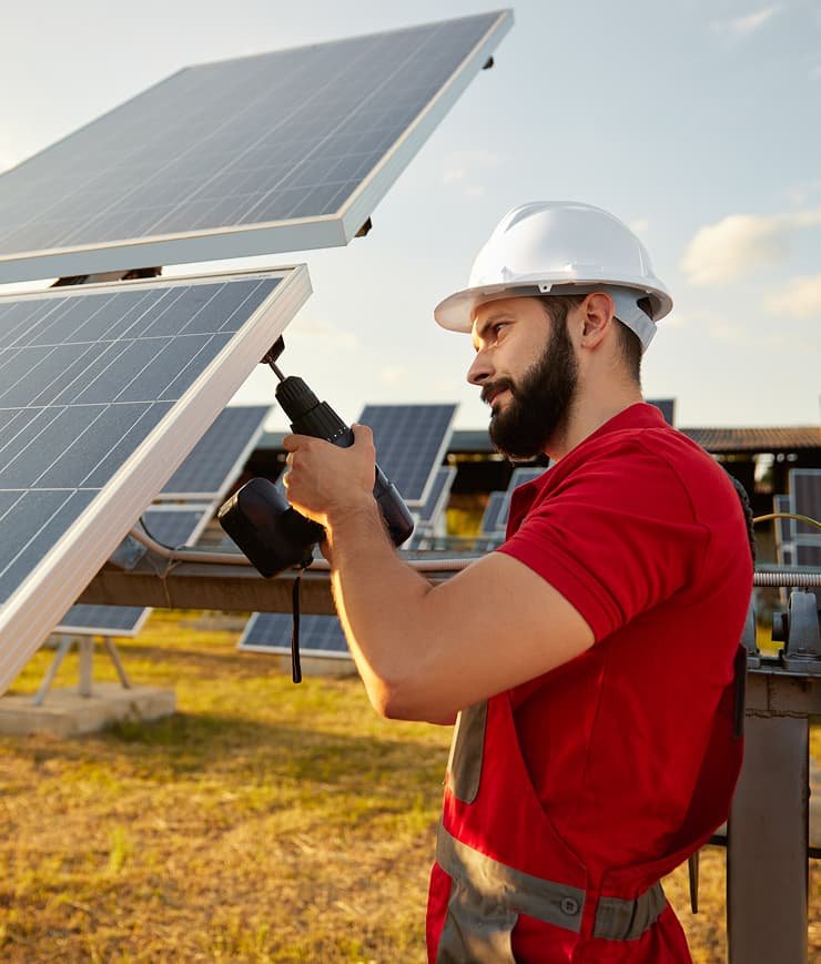 solar panel worker